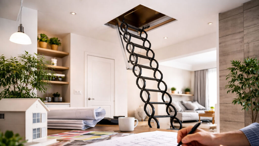 Arquitetura e Escada de Sótão