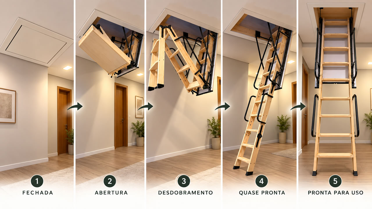 escada de sótão